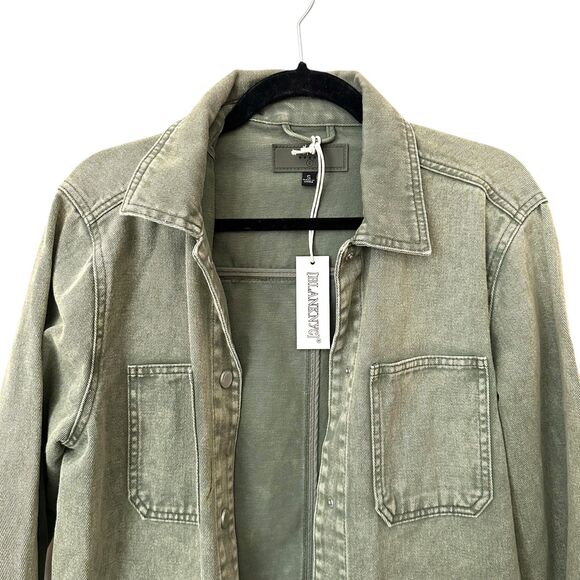 BLANKNYC Washed Green Oversized Shacket NWT Small - Picture 3 of 4